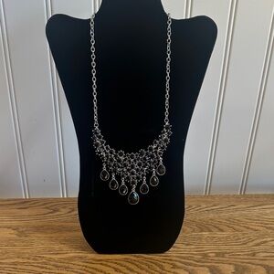 Elegant Black and Silver Tone Necklace